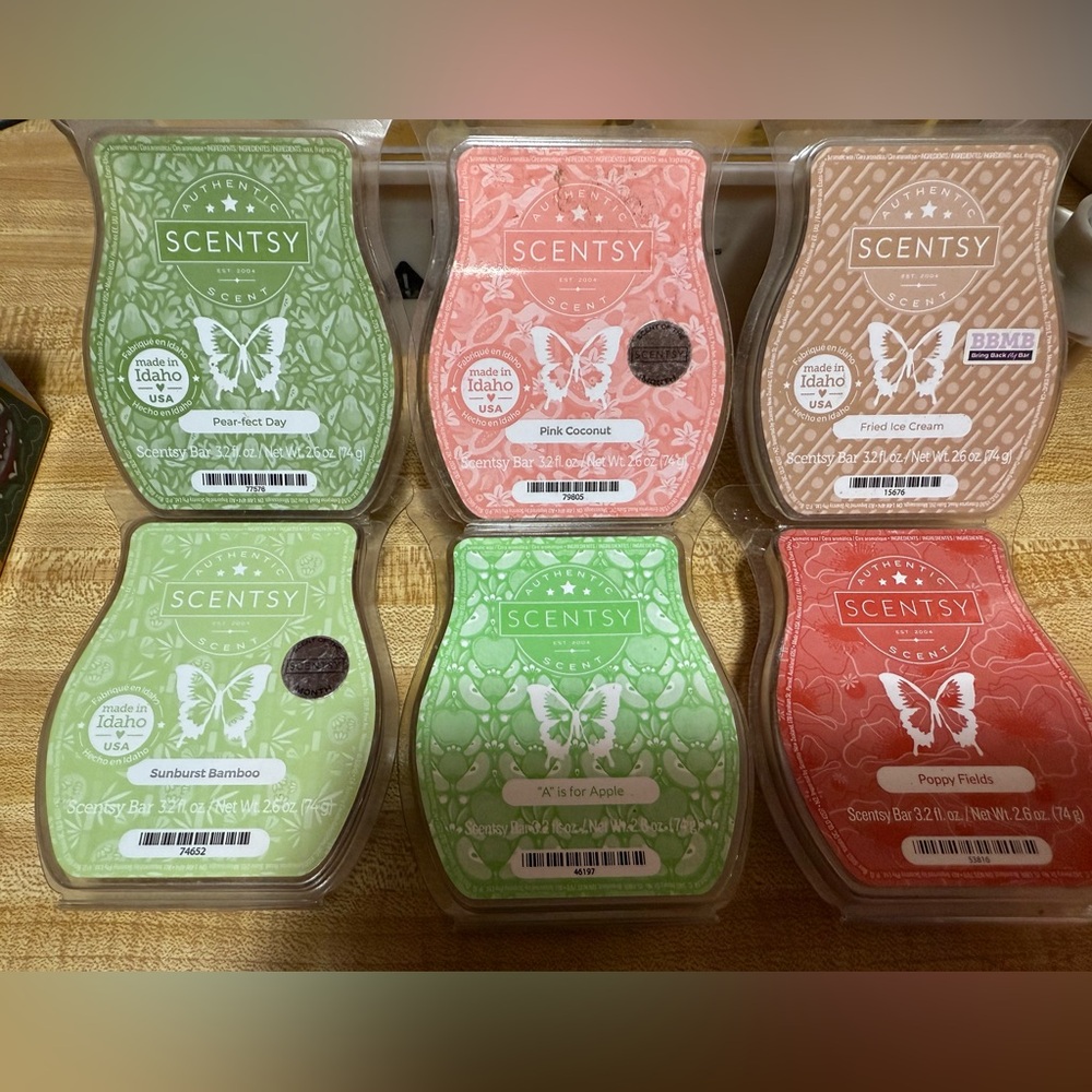 Scentsy Wax Bars Green and Pink Collection